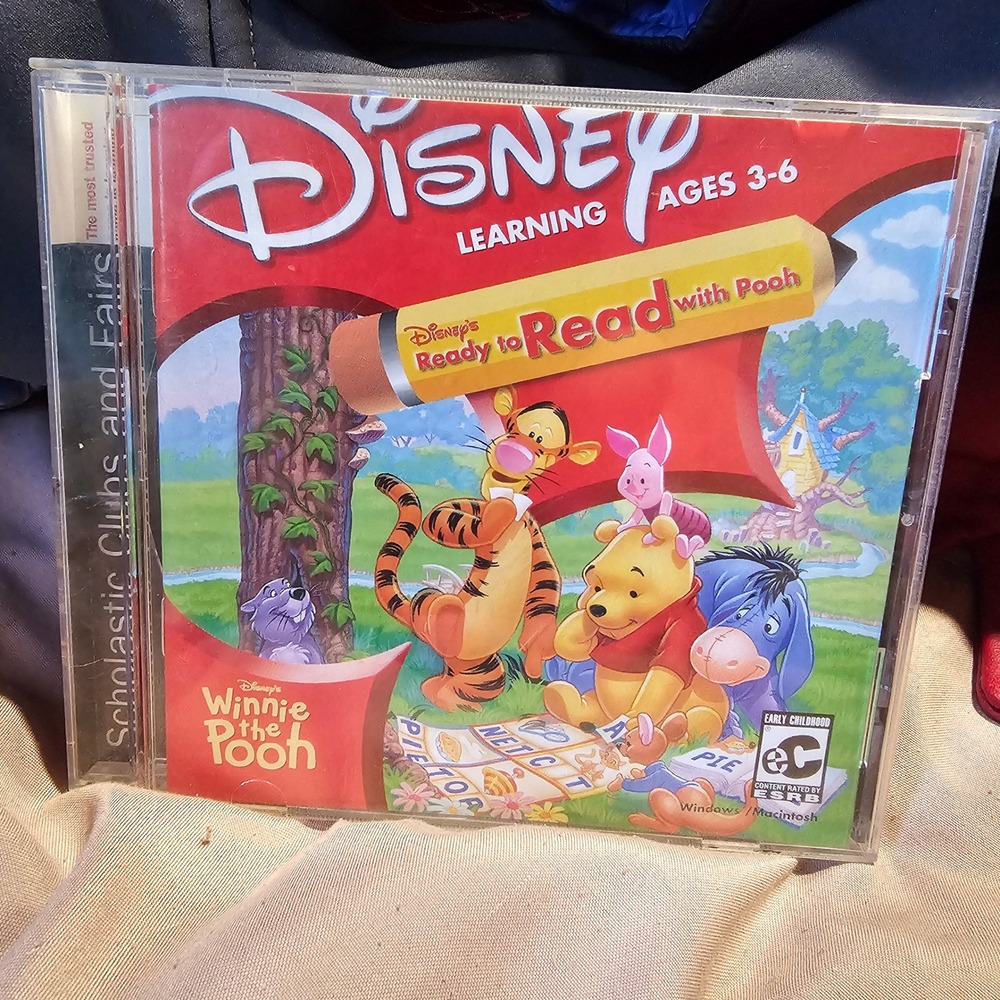 Disney Learning Ready to Read with Pooh PC CD-ROM Windows Mac Scholastic 1997